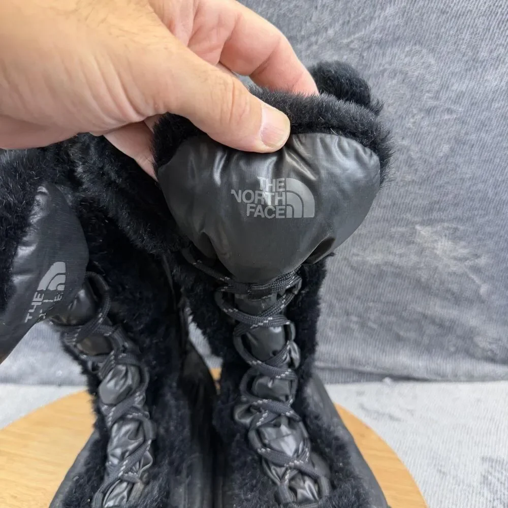 The North Face Boots Womens Size 8 Black Faux Fur Winter Snow APPY FG4 TB1Y